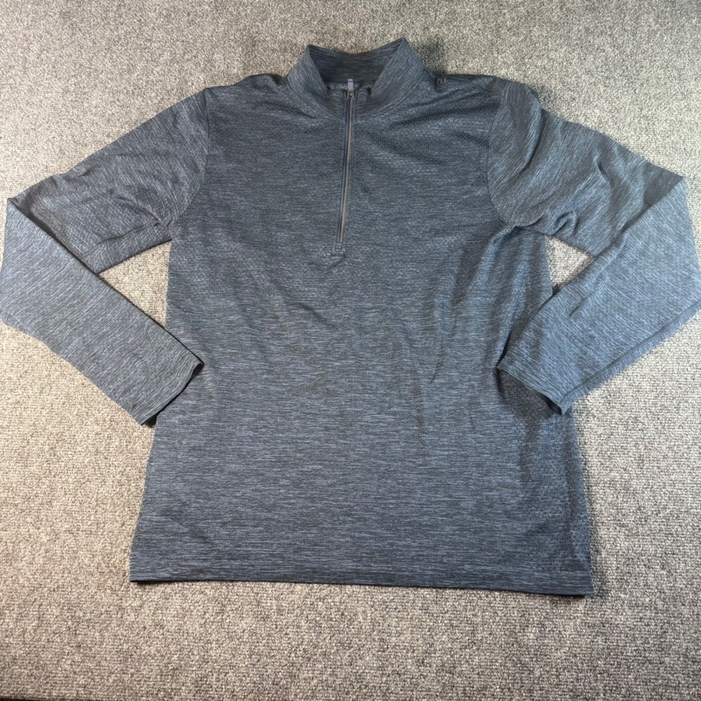 Lululemon Mens Metal Vent Tech 1/2 Zip 2.0 Blue Black Space Dye Pullover L
